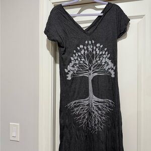 Sure gray heather silver tree of life dress Factory wrinkling